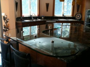 Kitchen Counter Top Glass Extension